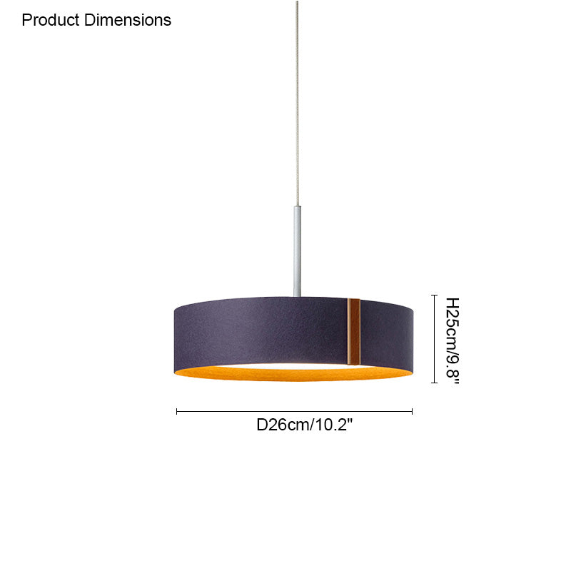 Lámpara colgante WOMO Drum Felt-WM2149