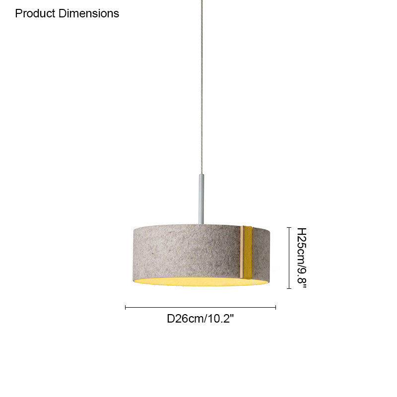 Lámpara colgante WOMO Drum Felt-WM2149