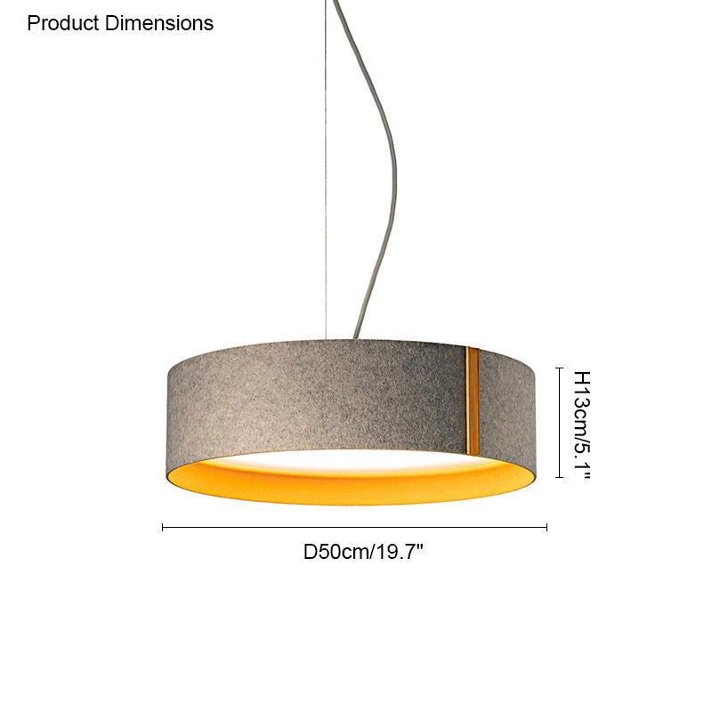 Lámpara colgante WOMO Drum Felt-WM2149