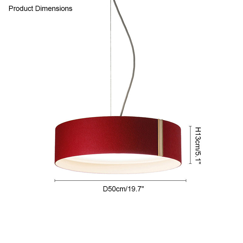 Lámpara colgante WOMO Drum Felt-WM2149