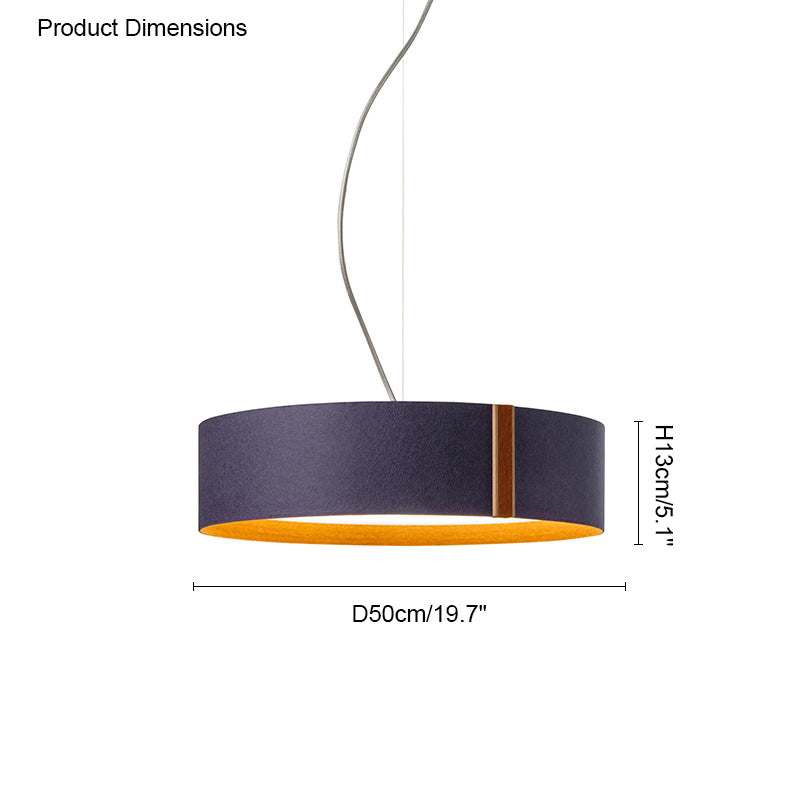 Lámpara colgante WOMO Drum Felt-WM2149