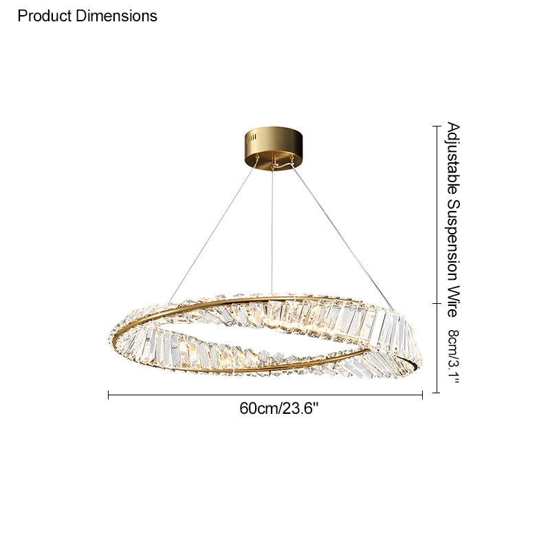 WOMO Lámparas Colgantes Circular Prisma de Cristal Möbius-WM2191