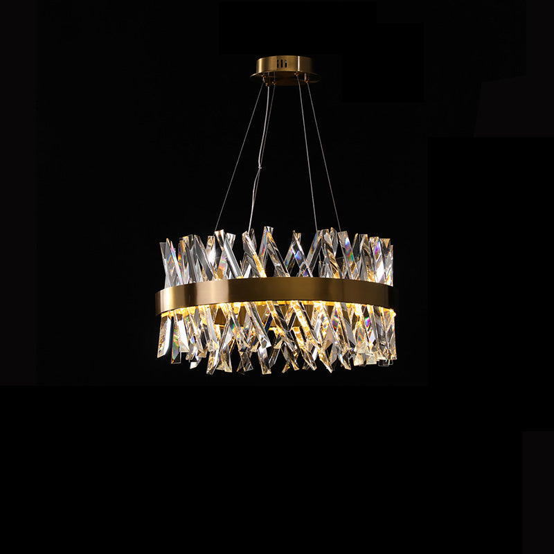 Lámpara de araña redonda WOMO Gold Crystal Prism - WM2359