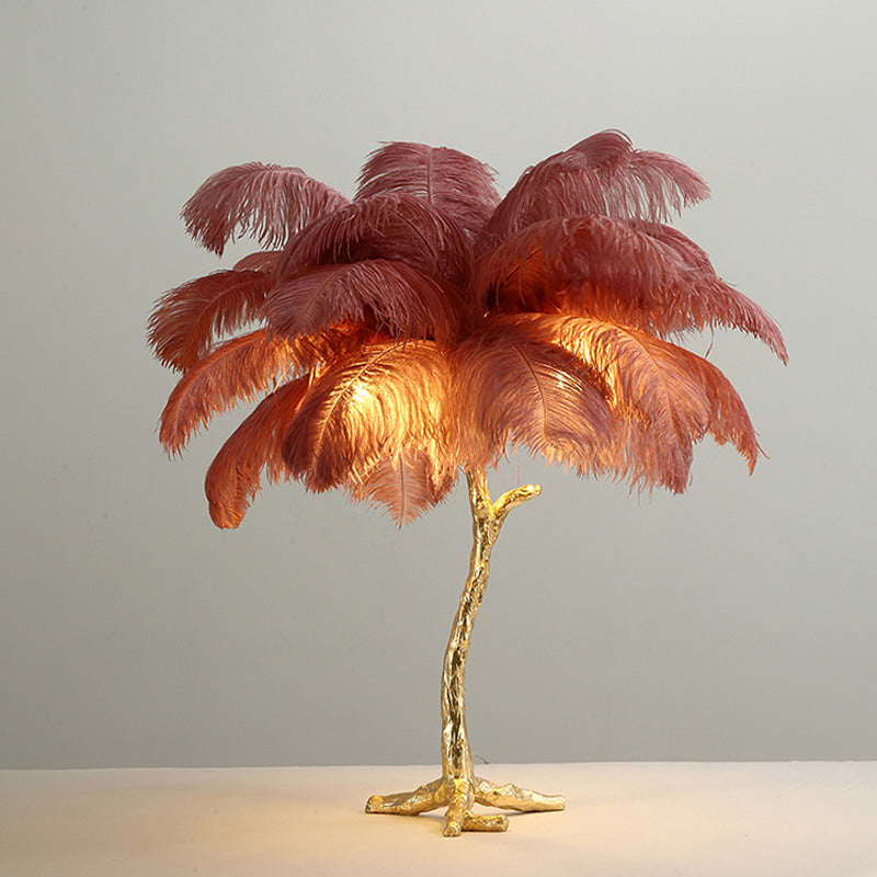 WOMO Lámparas de mesa Árbol de Palma con Plumas - WM8016