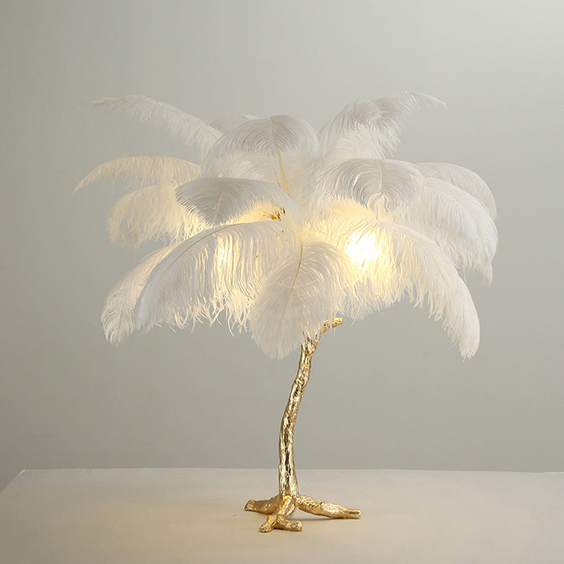 WOMO Lámparas de mesa Árbol de Palma con Plumas - WM8016