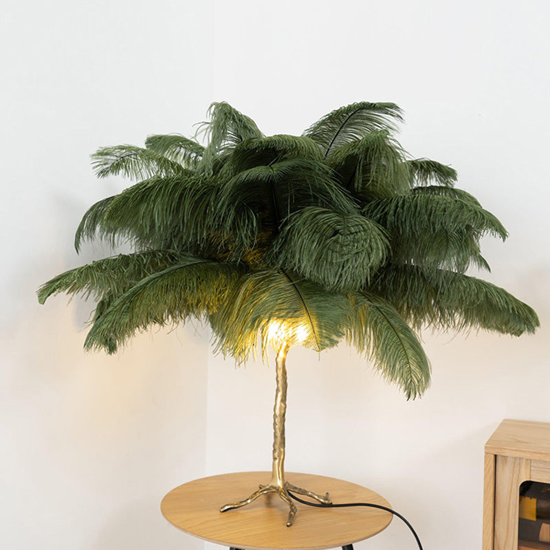 WOMO Lámparas de mesa Árbol de Palma con Plumas - WM8016