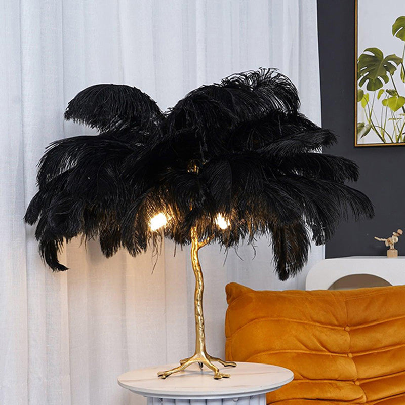 WOMO Lámparas de mesa Árbol de Palma con Plumas - WM8016