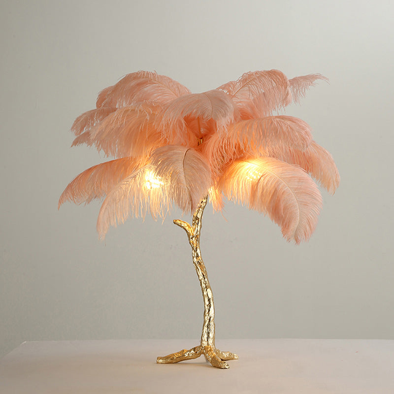 WOMO Lámparas de mesa Árbol de Palma con Plumas - WM8016
