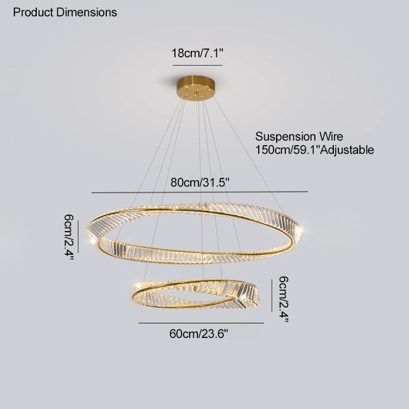 WOMO Lámparas Colgantes Circular Prisma de Cristal Möbius-WM2191