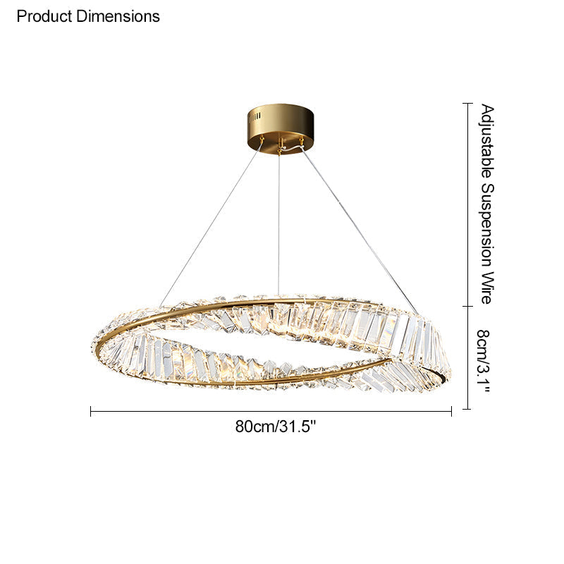 WOMO Lámparas Colgantes Circular Prisma de Cristal Möbius-WM2191