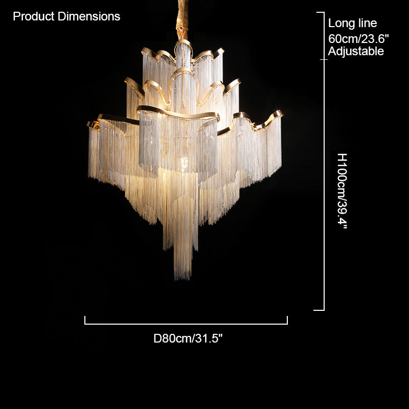 WOMO Tiered Pendant Lamps with Fringes-WM2079