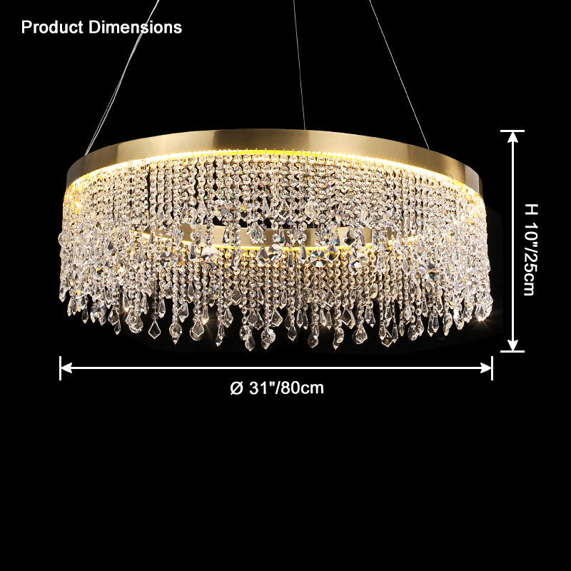 WOMO Lámparas Colgantes Redondo de Cristal con Flecos - WM2362