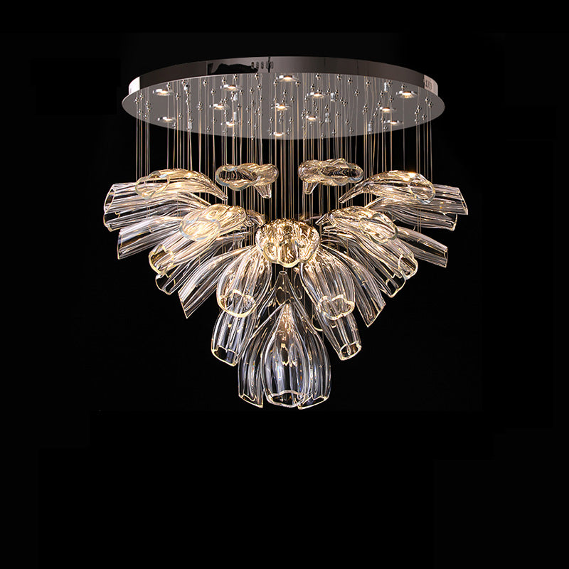 Lámpara de araña de cristal con forma de flor WOMO para vestíbulo - WM2341