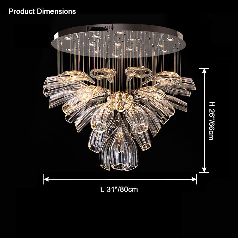 Lámpara de araña de cristal con forma de flor WOMO para vestíbulo - WM2341