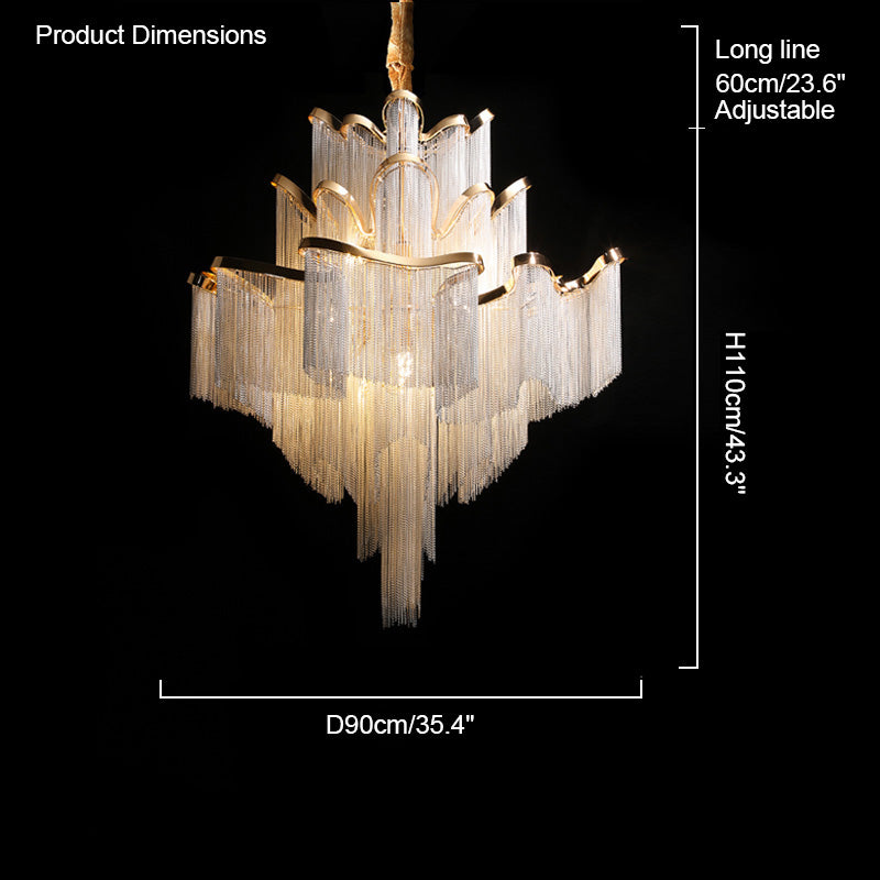 WOMO Tiered Pendant Lamps with Fringes-WM2079