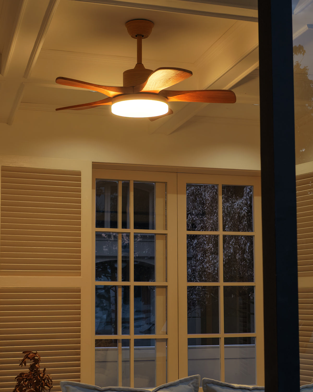 WOMO Ventiladores de techo con luz Reversible Escandinavo - WM5002