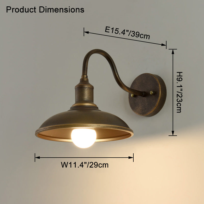 WOMO Lámpara de pared de granero con cuello de cisne - WM9143