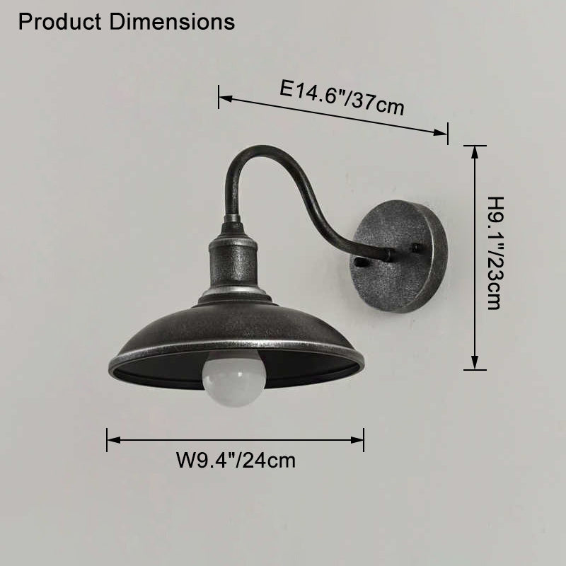 WOMO Lámpara de pared de granero con cuello de cisne - WM9143