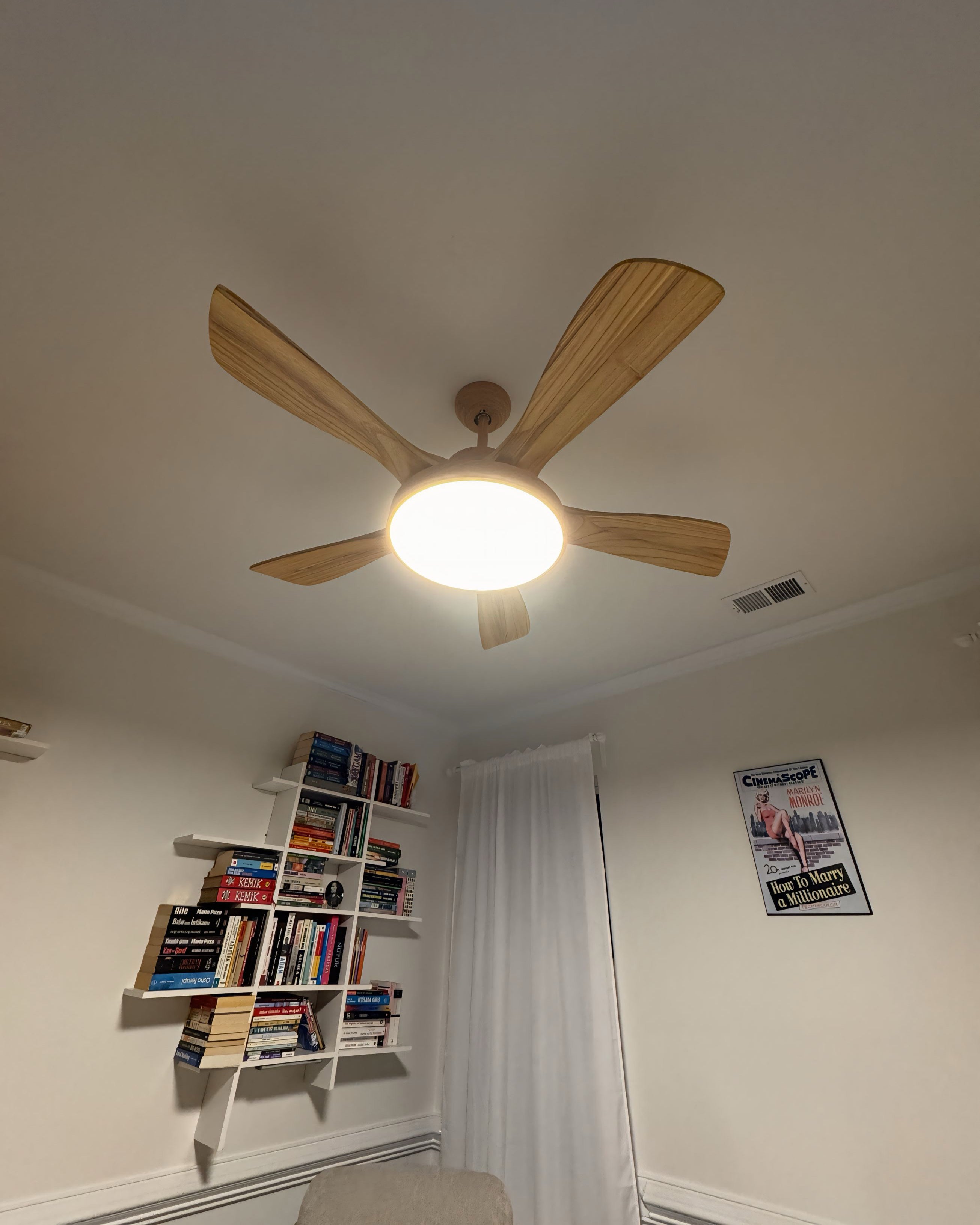 WOMO Ventiladores de techo con luz Reversible Escandinavo - WM5002