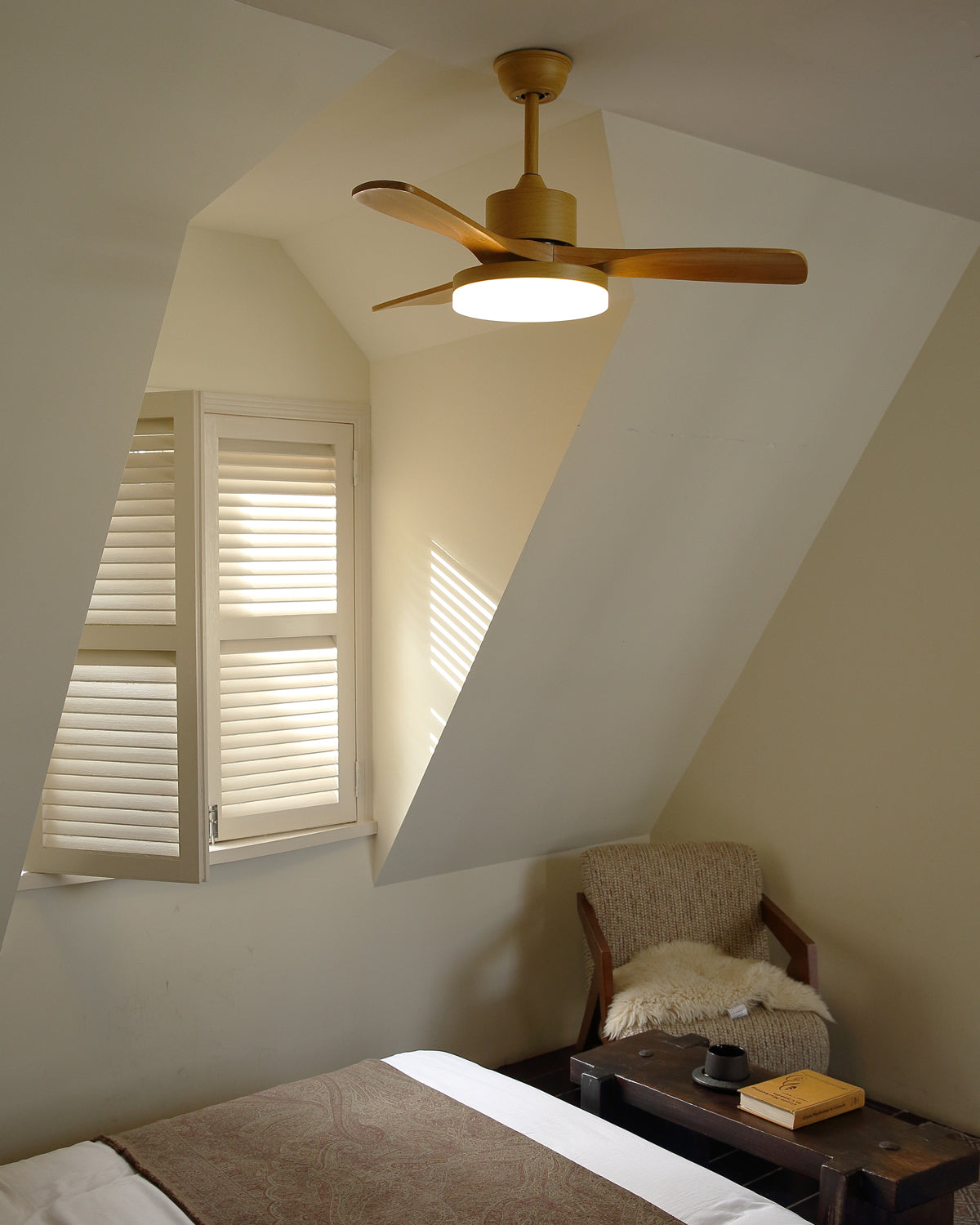 WOMO Ventiladores de techo con luz Reversible Escandinavo - WM5002
