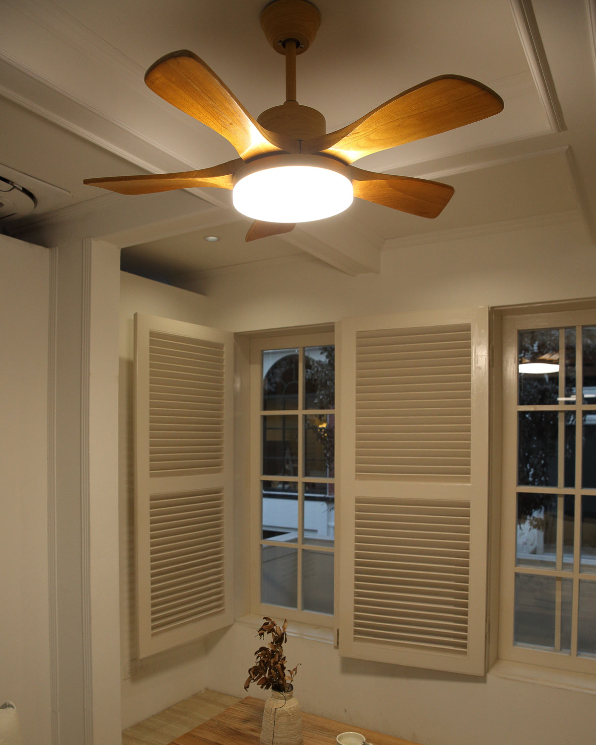 WOMO Ventiladores de techo con luz Reversible Escandinavo - WM5002