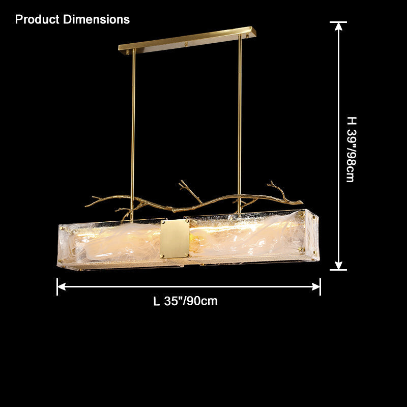 Lámpara de araña rectangular de cristal WOMO-WM2364