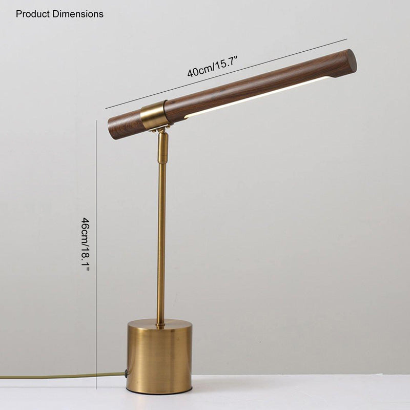 Lámpara de mesa voladiza WOMO con aspecto de nogal - WM8010