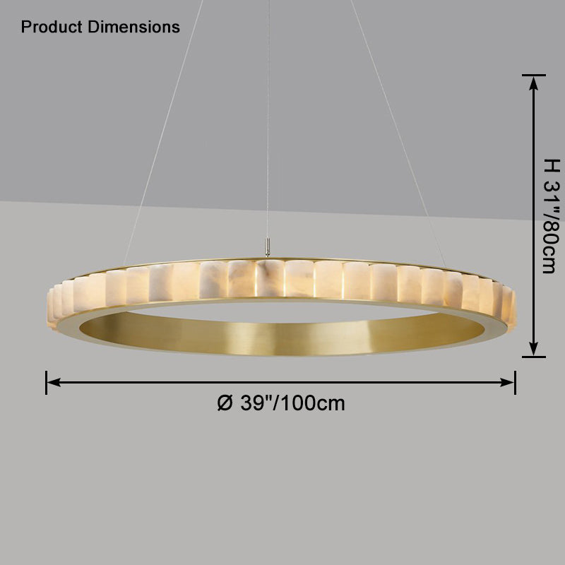 WOMO Multi-Tiered Alabaster Round Chandelier - WM2858
