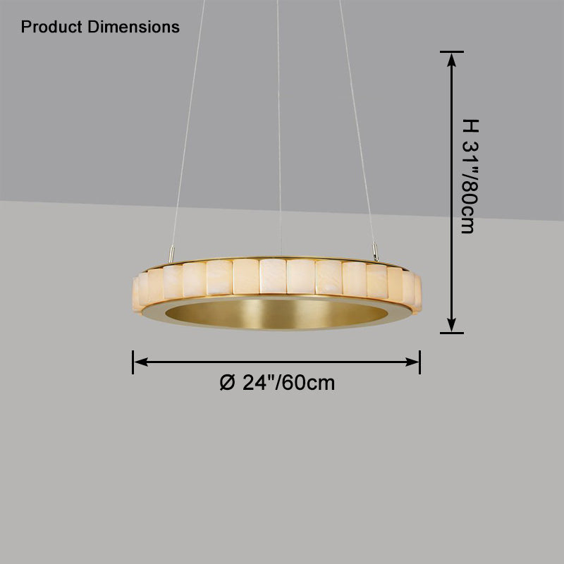 WOMO Multi-Tiered Alabaster Round Chandelier - WM2858