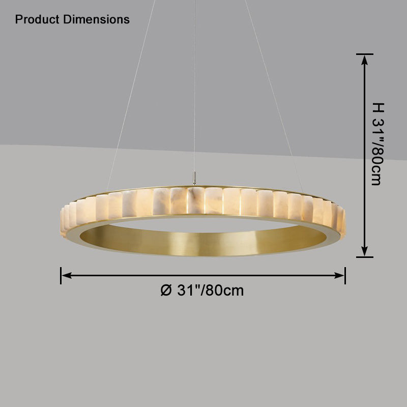 WOMO Multi-Tiered Alabaster Round Chandelier - WM2858