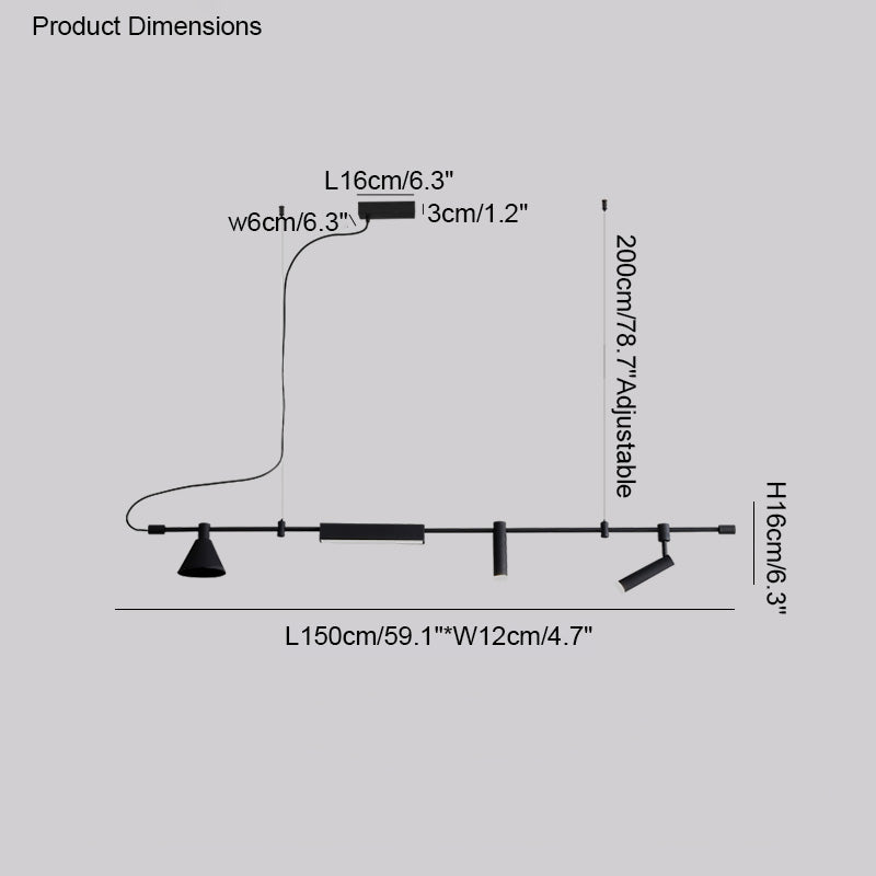 Lámpara colgante lineal WOMO Spotlight-WM2127