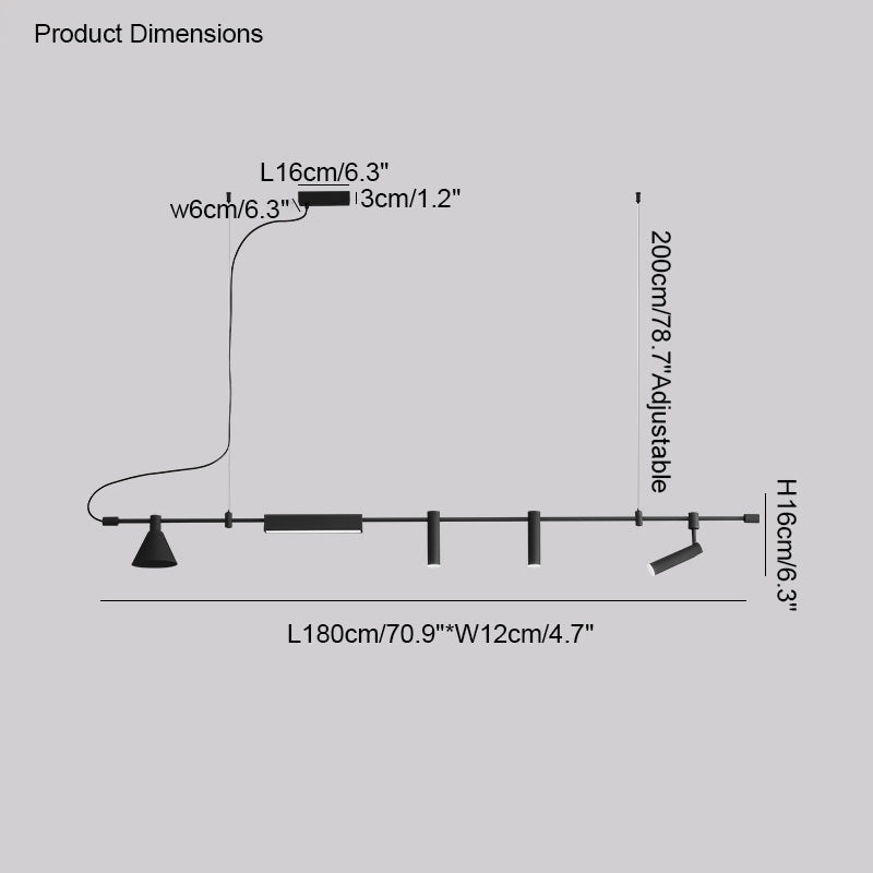 Lámpara colgante lineal WOMO Spotlight-WM2127