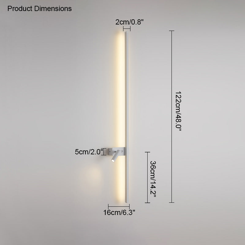 WOMO Aplique de pared lineal largo conmutable con foco - WM6068