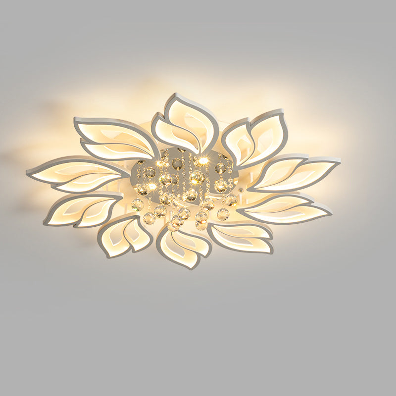 WOMO Lámpara de techo empotrada de cristal con diseño de flores grandes - WM1107