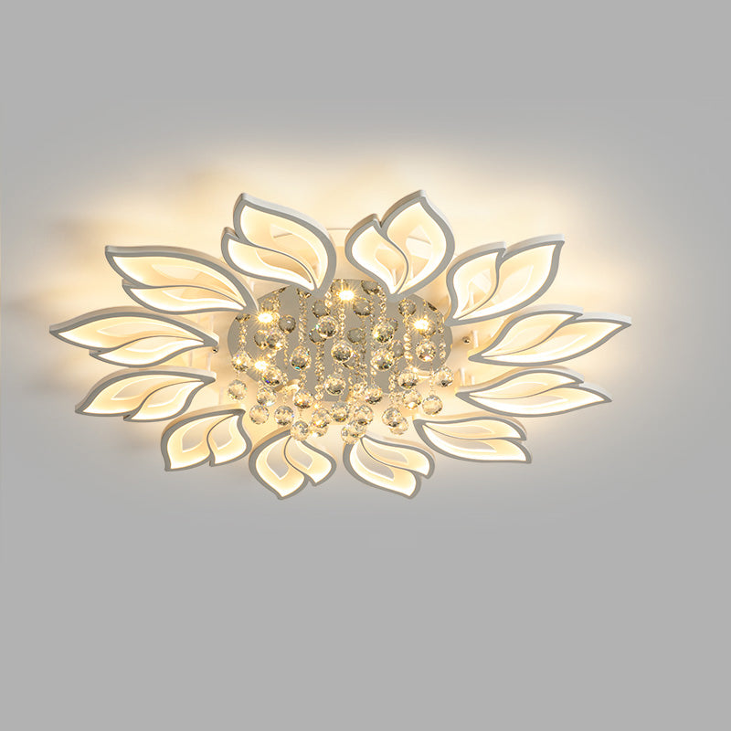 WOMO Lámpara de techo empotrada de cristal con diseño de flores grandes - WM1107