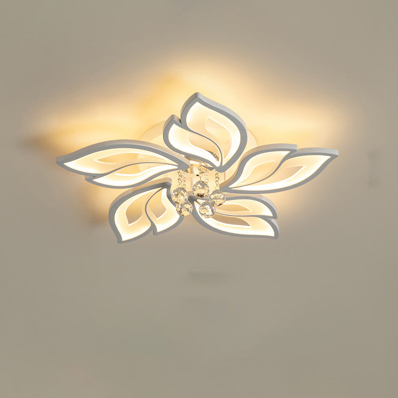 WOMO Lámpara de techo empotrada de cristal con diseño de flores grandes - WM1107