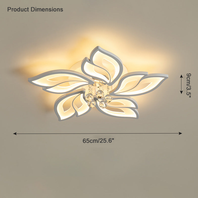 WOMO Lámpara de techo empotrada de cristal con diseño de flores grandes - WM1107