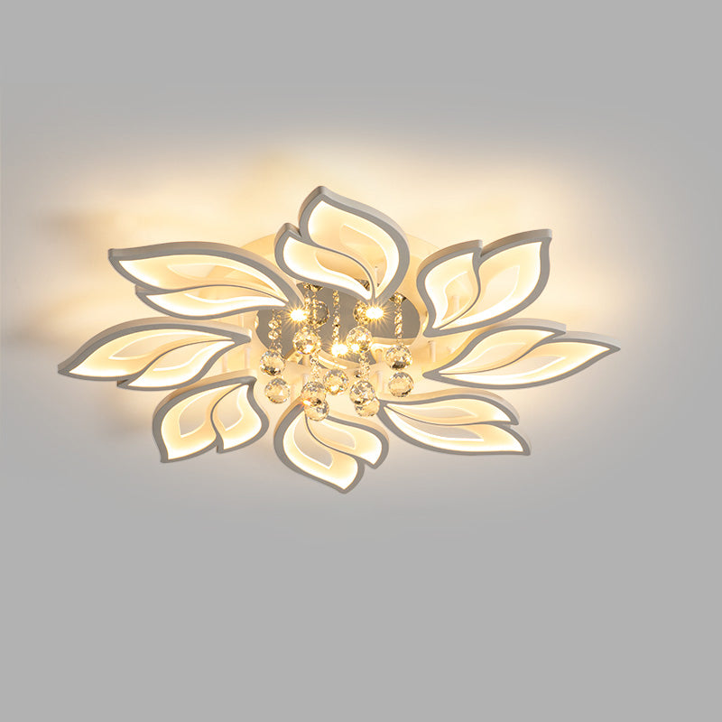 WOMO Lámpara de techo empotrada de cristal con diseño de flores grandes - WM1107