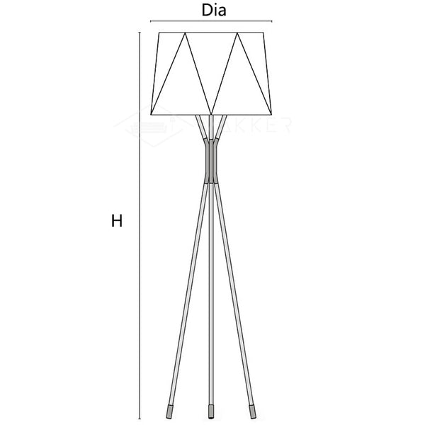 WOMO Lámpara de pie con trípode facetado - WM7004