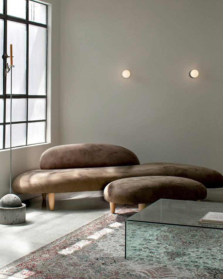 Aplique de pared WOMO con globo de cristal blanco y negro - WM6103