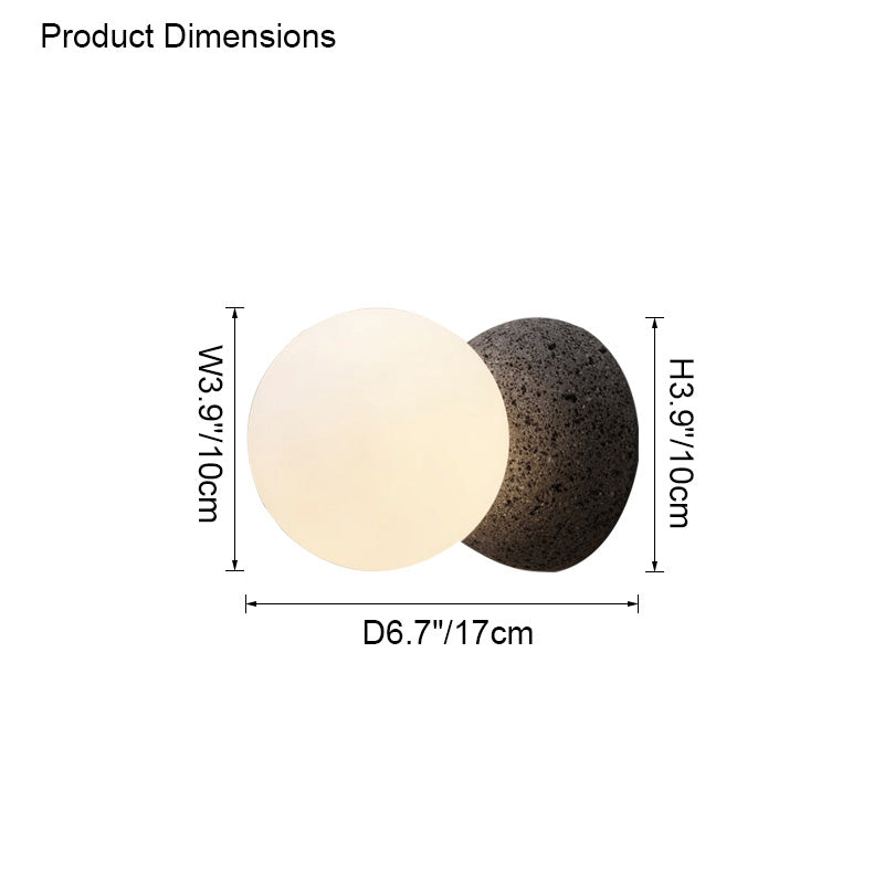 Aplique de pared WOMO con globo de cristal blanco y negro - WM6103