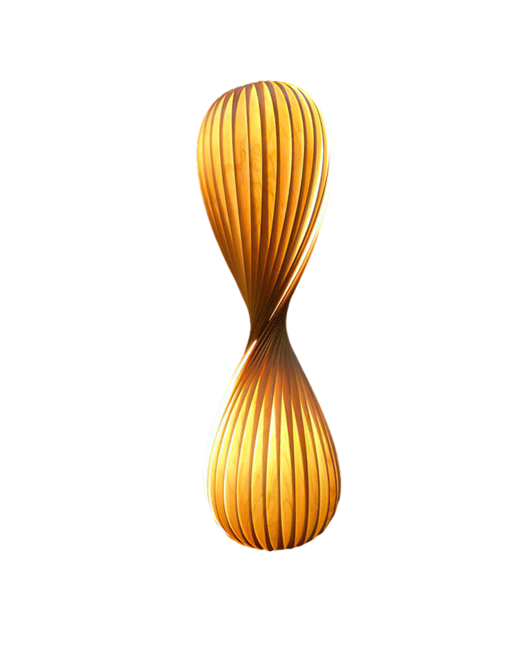 WOMO Lámpara de pie de madera Twisted Tower - WM7044