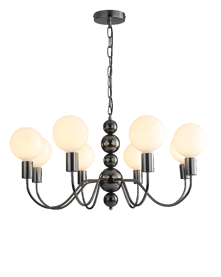 WOMO Lámparas Colgantes Brazo Negro con Globo de Cristal-WM2173