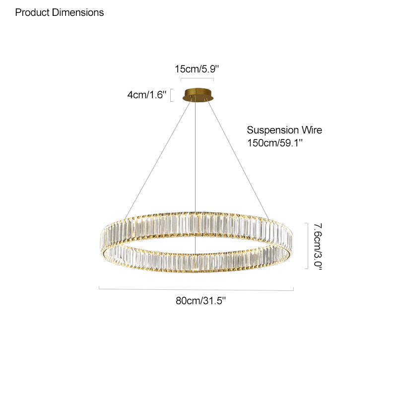 Lámpara de araña circular de cristal de 2 niveles WOMO-WM2192