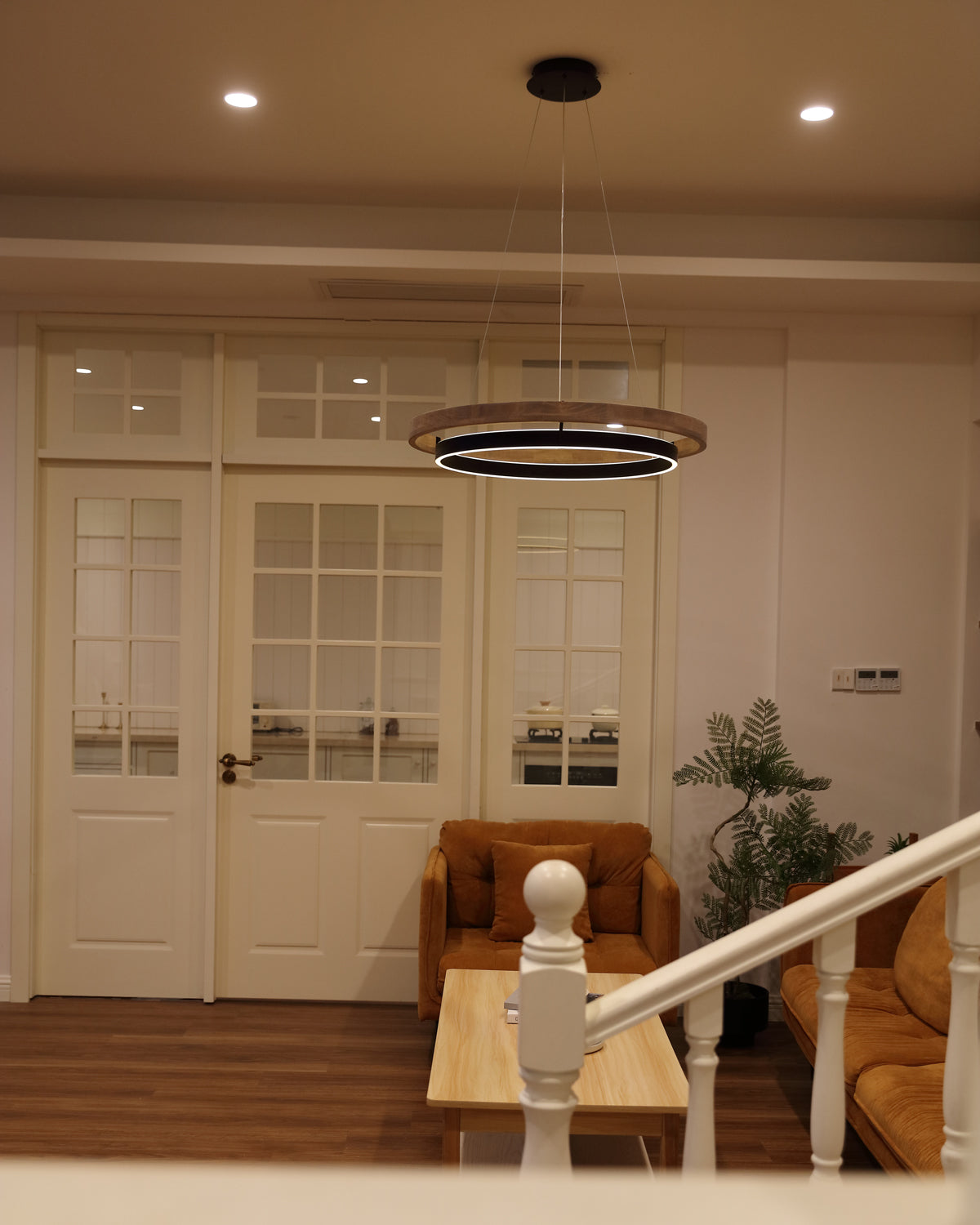 WOMO Lámparas Colgantes LED Circular de Madera - WM2492
