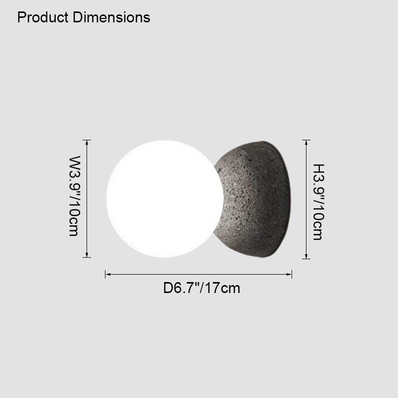 Aplique de pared WOMO con globo de cristal blanco y negro - WM6103