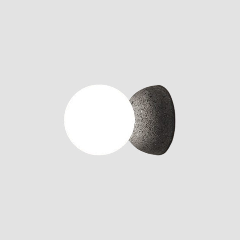 Aplique de pared WOMO con globo de cristal blanco y negro - WM6103