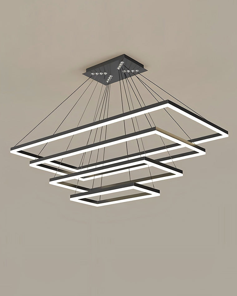 WOMO Lámparas Colgantes Rectangular Escalonado Negro-WM2120