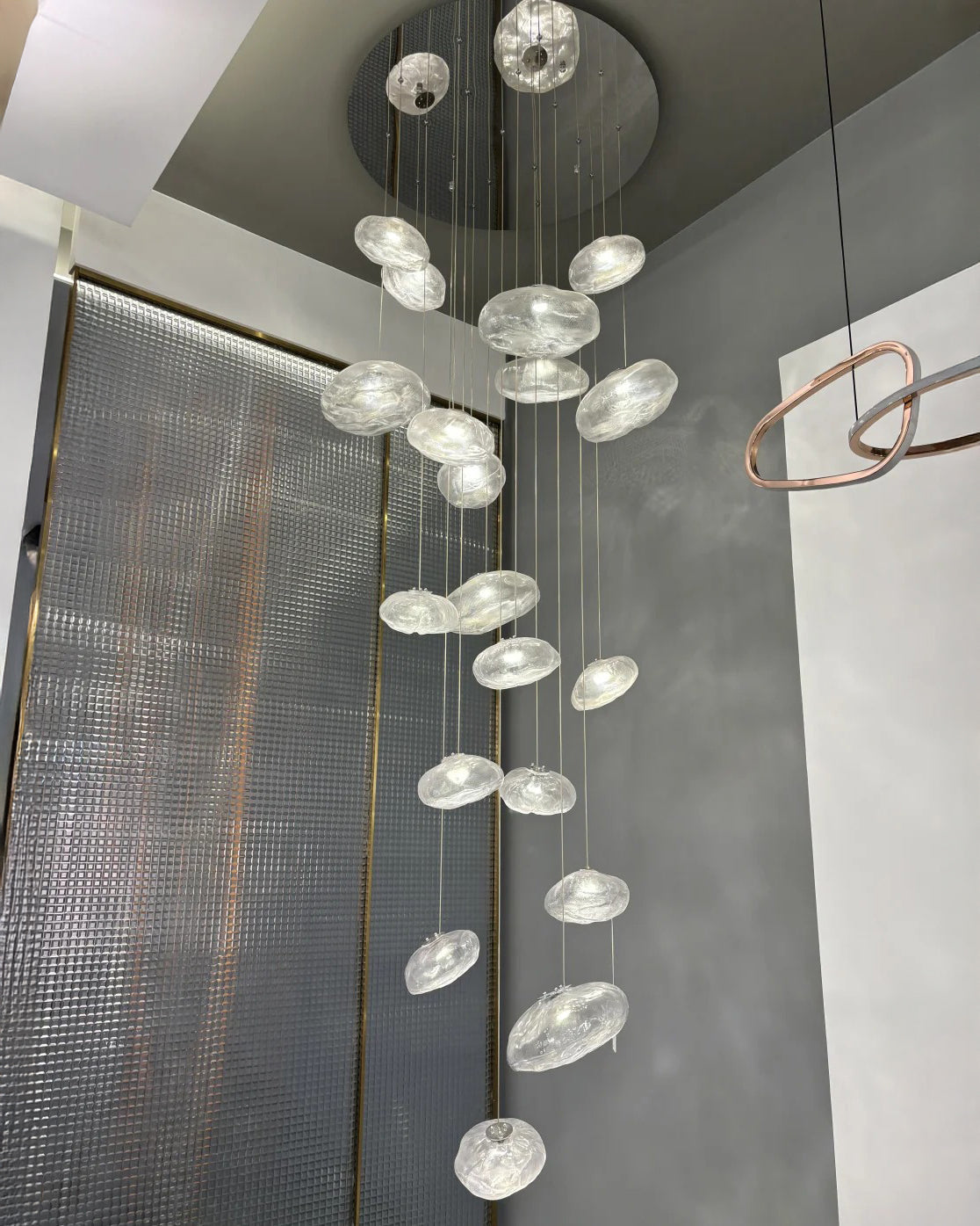 Lámpara colgante de cristal soplado en cascada WOMO-WM2101b