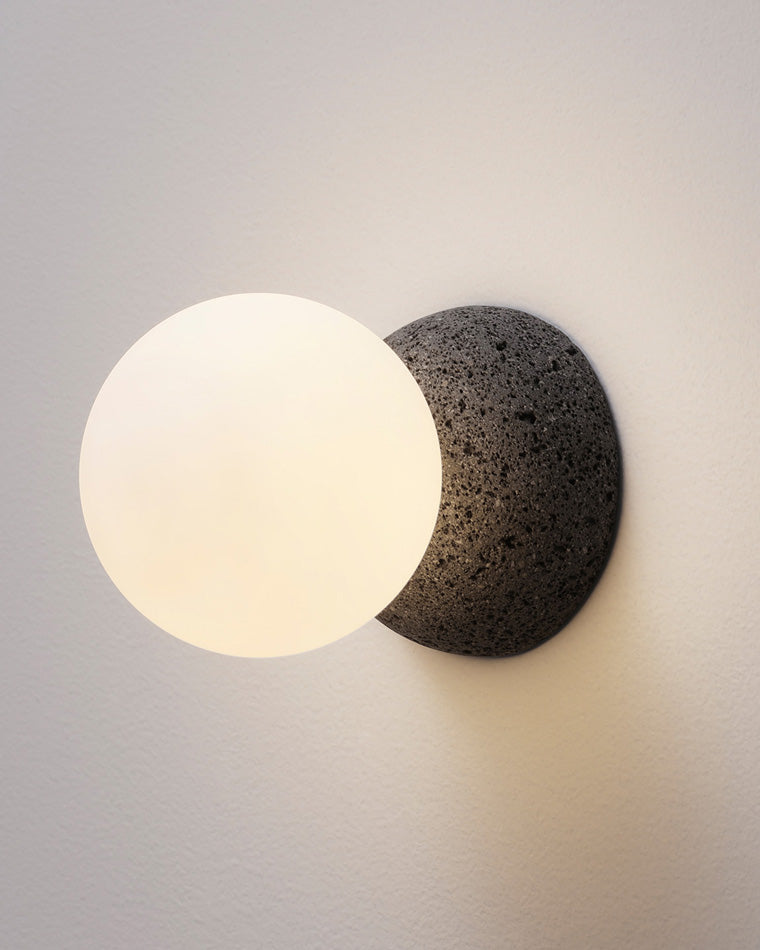 Aplique de pared WOMO con globo de cristal blanco y negro - WM6103
